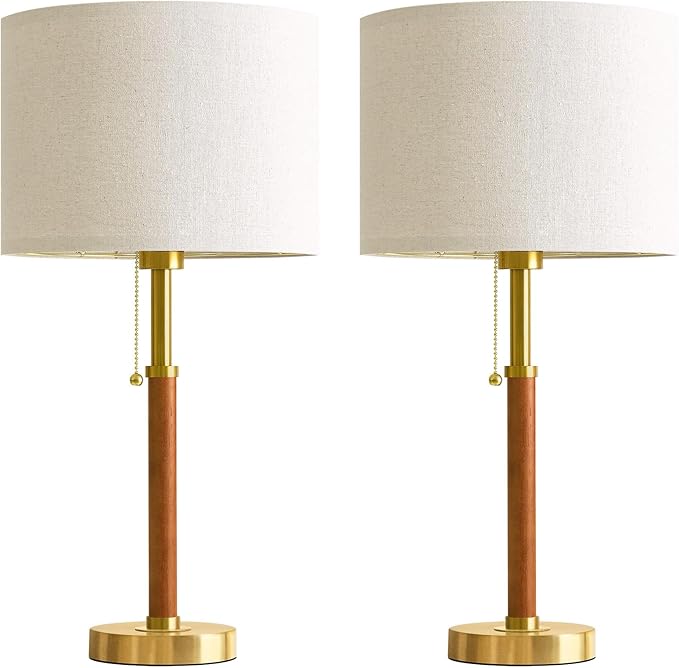 Lámpara de Mesa Madera y Metal 22" Juego de 2 miniatura 8