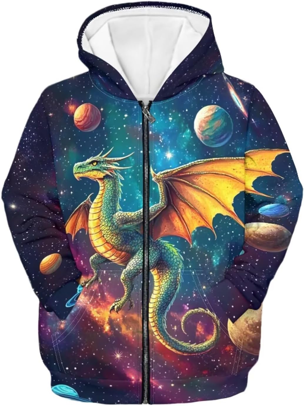 WELLFLYHOM Boys Zip Hoodie 6-16 Graphic Sweatshirt Long Sleeve Sweater Kangaroo Pocket Sweatshirt Tops - Image 5