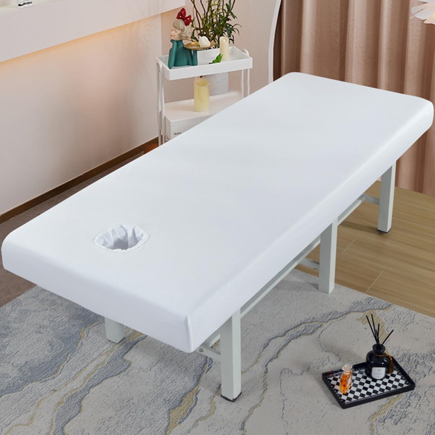 LDLCYCN Waterproof Spa Massage Bed Sheet With/Without Face Hole Massage Table Cover