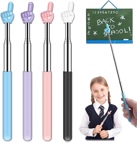 Miniatura 8 de Dumero - Puntero retráctil para profesor para lectura de niños en el aula, puntero de dedo extensible para la escuela, palo de señalar con el dedo