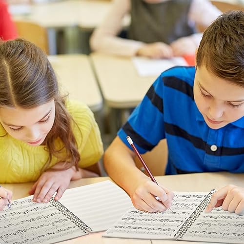 Miniatura 8 de Paquete de 2 cuadernos de música, 100 hojas/200 páginas en blanco, cuaderno de papel manuscrito para personal, cuaderno de composición de escritura