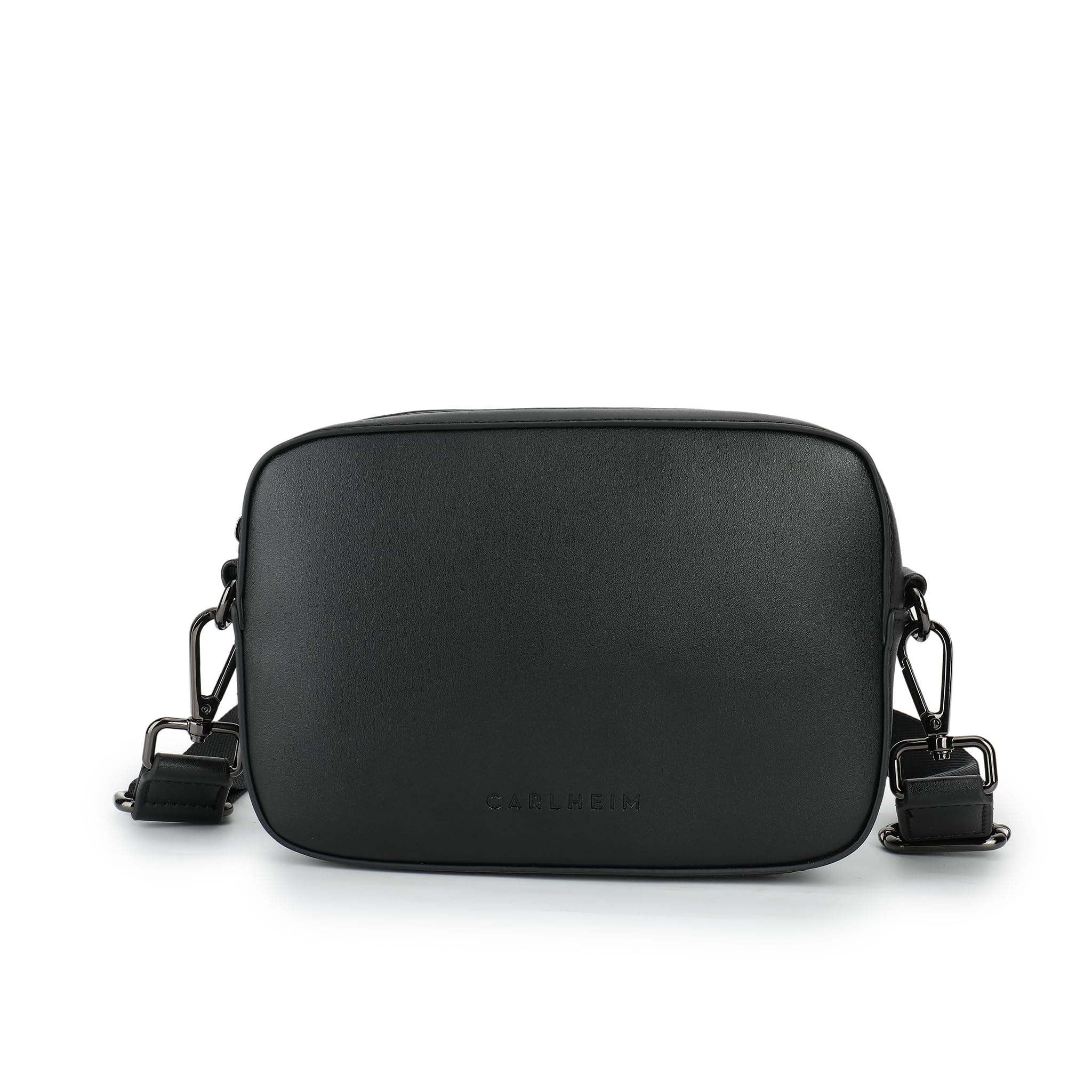 Carlheim Women Crossbody Bag Sara Pu-Leather Premium, Black, Medium