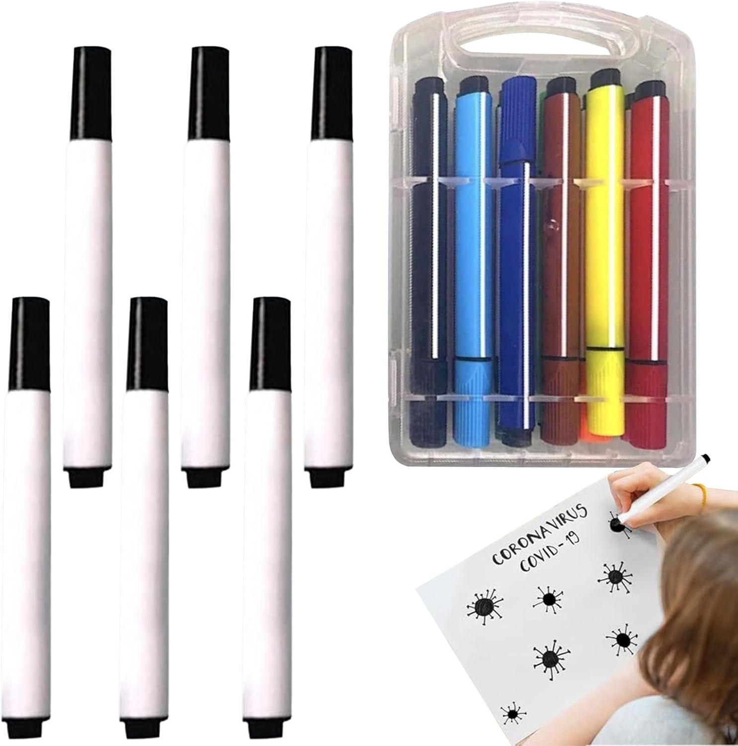 Painting Robot Pen, 18-Pieces Smooth Writing Paint Tools, Robot Machine Replacement Pens for Kids Boys Girls Children, Birthday Christmas New Year Preschool Kindergarten Art Supplies, Creative Fun Dra