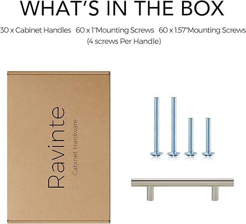 Miniatura 5 de Ravinte Manijas de 6pulgadas, de acero inoxidable, para gabinete de cocina, manijas para cajones y armarios, color negro mate, con agujero central