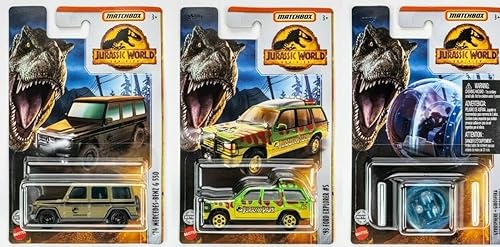 Miniatura 3 de Matchbox Jurassic World Dominion - Vehículos fundidos a presión 2021, juego de 6 unidades de Release FWM90-956M