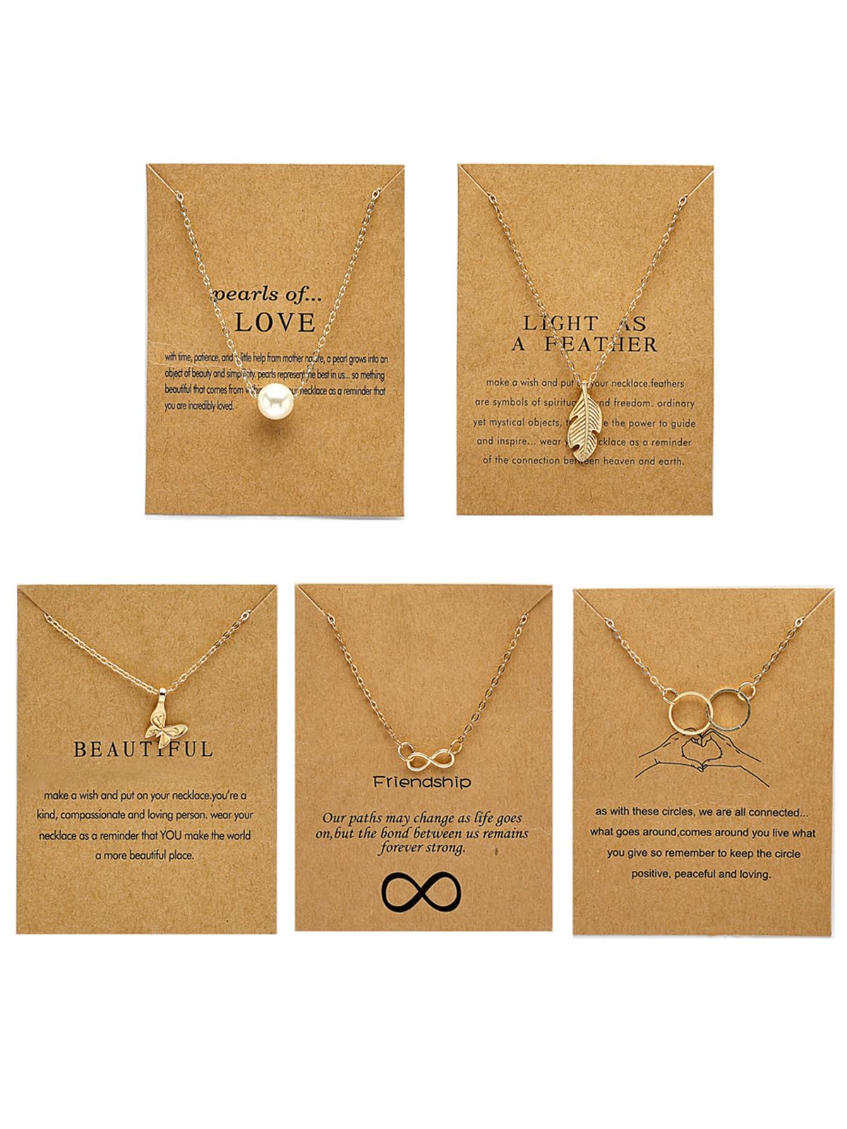 Scintillare by Sukkhi Eye-Catchy Latest Stylish Gold Plated Pearl Feather Butterfly Infinity & Round Shared Pendant Necklace Set for Women|5 Necklace|CBN107579
