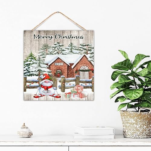 Letrero inspirador para decoración de pared del cuarto de bebé, gnomos de árbol de Navidad, decoración de pared de camión rojo para colgar en la