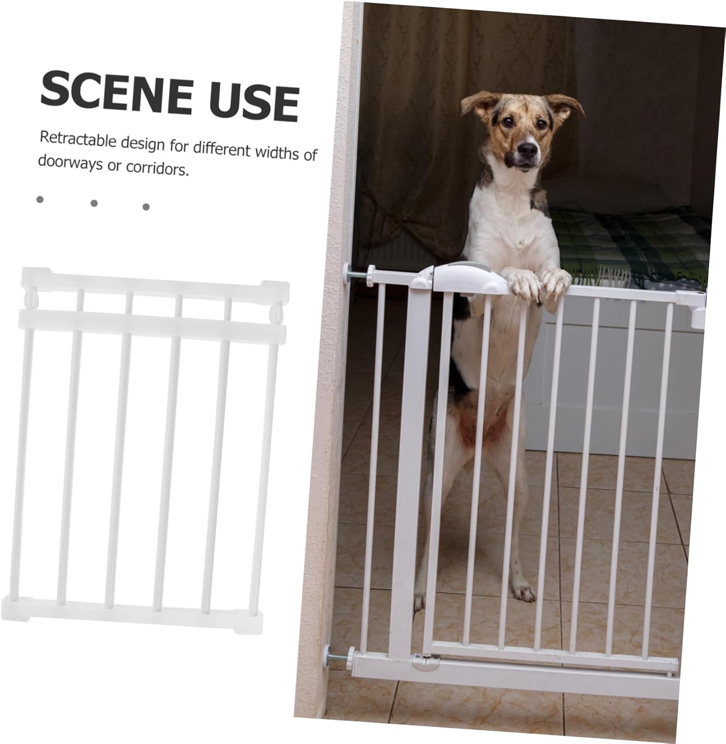 Retractable Dog Gate Versatile Indoor Pet Barrier for Small Dogs No Punching Installation Fits Height for Living Rooms Stairs