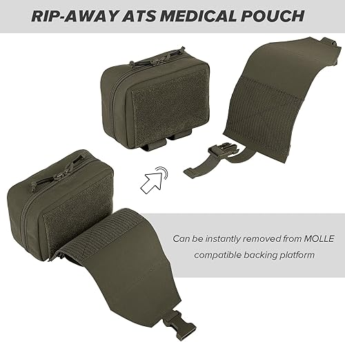 Miniatura 5 de PETAC GEAR Bolsa médica táctica Rip Away Bolsa de primeros auxilios IFAK Bolsa Molle y cinturón horizontal Bolsa de supervivencia de emergencia al