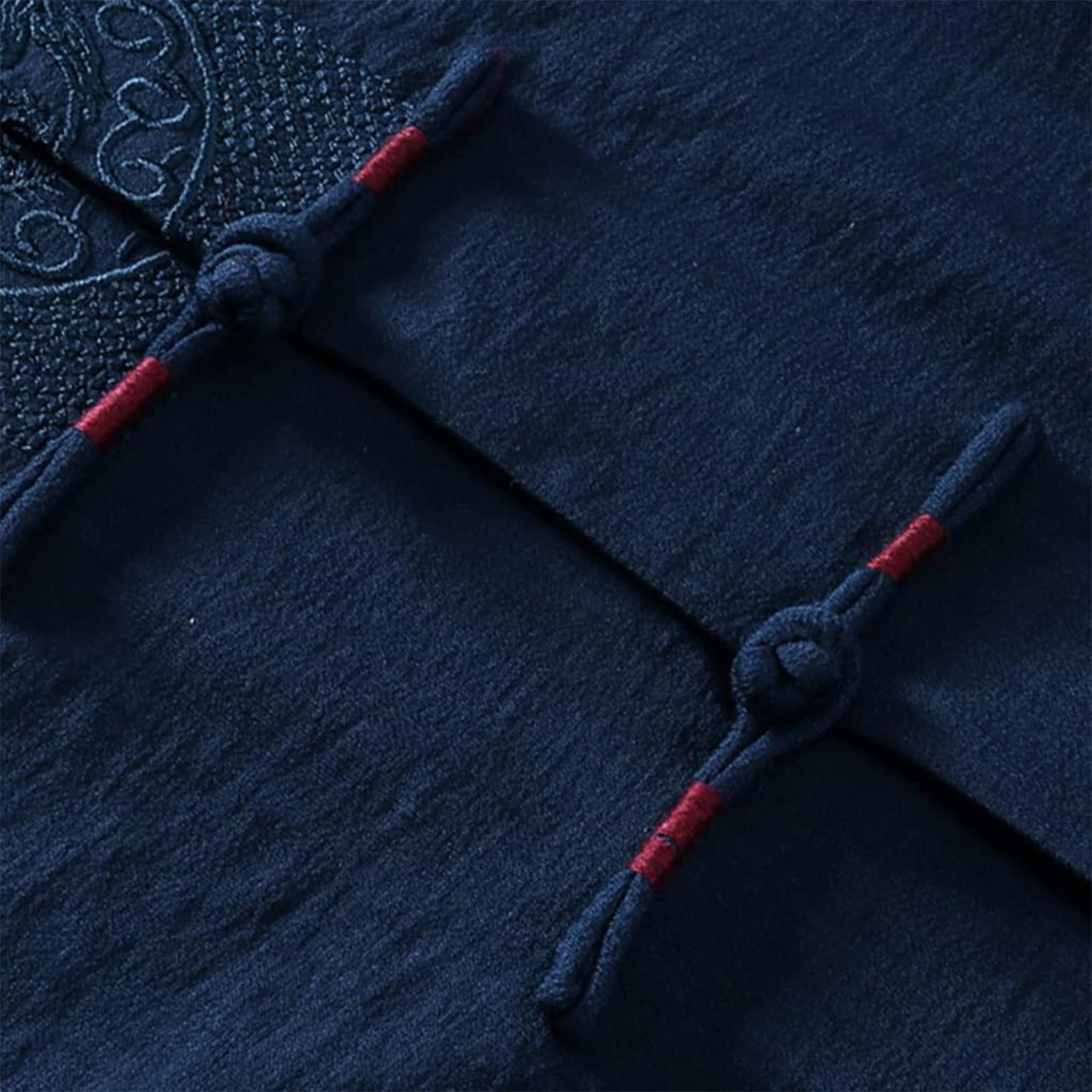 Maschile Cinese da Ricamo Tradizionale Costume a Manica Lunga Arte Marziale Kung Fu Tops Abbigliamento Performance Red-L