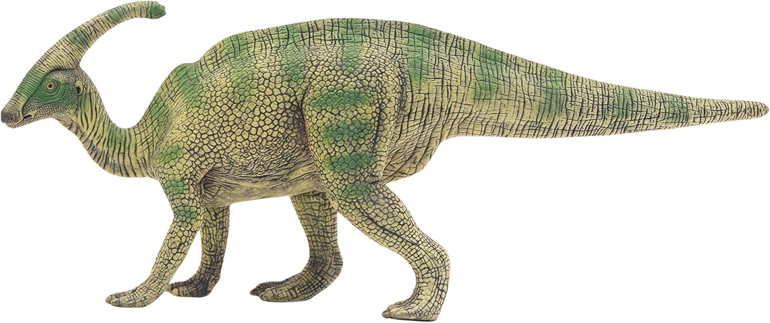 Gemini&Genius Parasaurolophus Dinosaur Toy for Kids, Parasaurolophus Dino Action Figure Toy - 7.5 Inches Length Dino Gift for 3-12 Years Old Kids (Green)