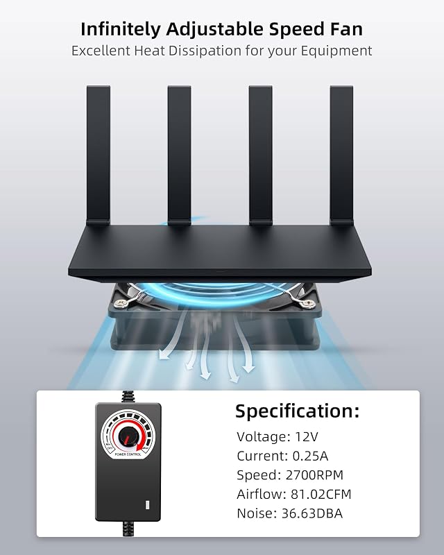 RUIZHI 120mm PC ventilátor 12V 2750 RPM - számítógéphez, laptophoz, routerhez