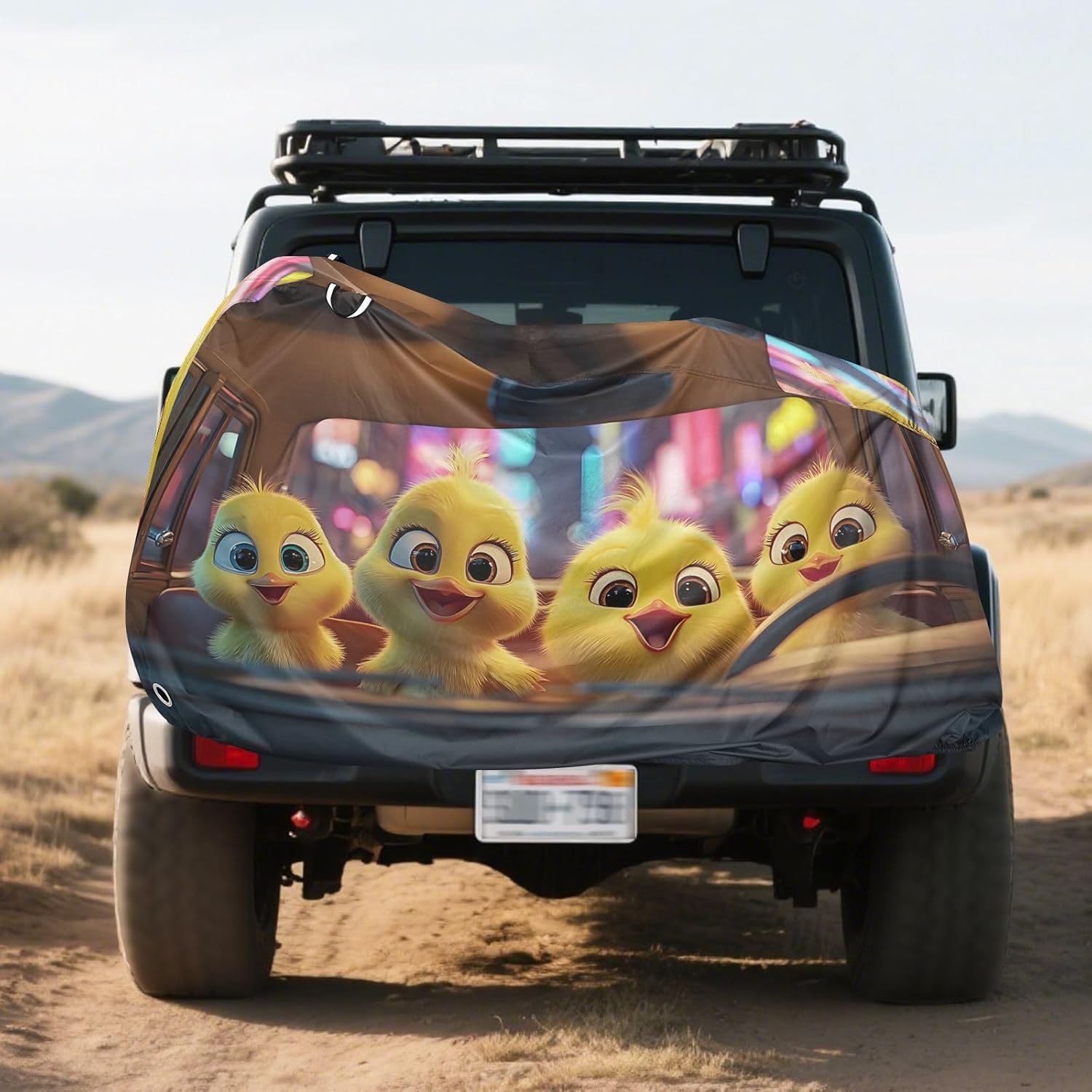 ALAZA Chicks Drivring Funny Animals Bike Cover Waterproof Outdoor Ebike Bicycle Covers Tarp Protection for 1/2 Bikes, Sun UV Dust Wind Proof