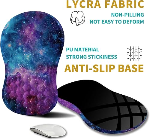 Vista 5 de Hokafenle Ergonomic Mouse Pad Wrist Support, Wrist Rest Mousepad for Carpal Tunnel Pain Relief with Integrated Memory Foam Slope Massage Bulge