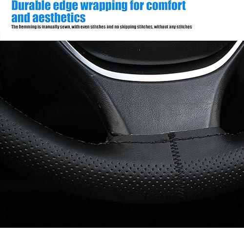 Miniatura 4 de Pack-1 Funda para volante de cuero, Universal antideslizante para coser, protector DIY para volante de coche con aguja e hilo para la mayoría de