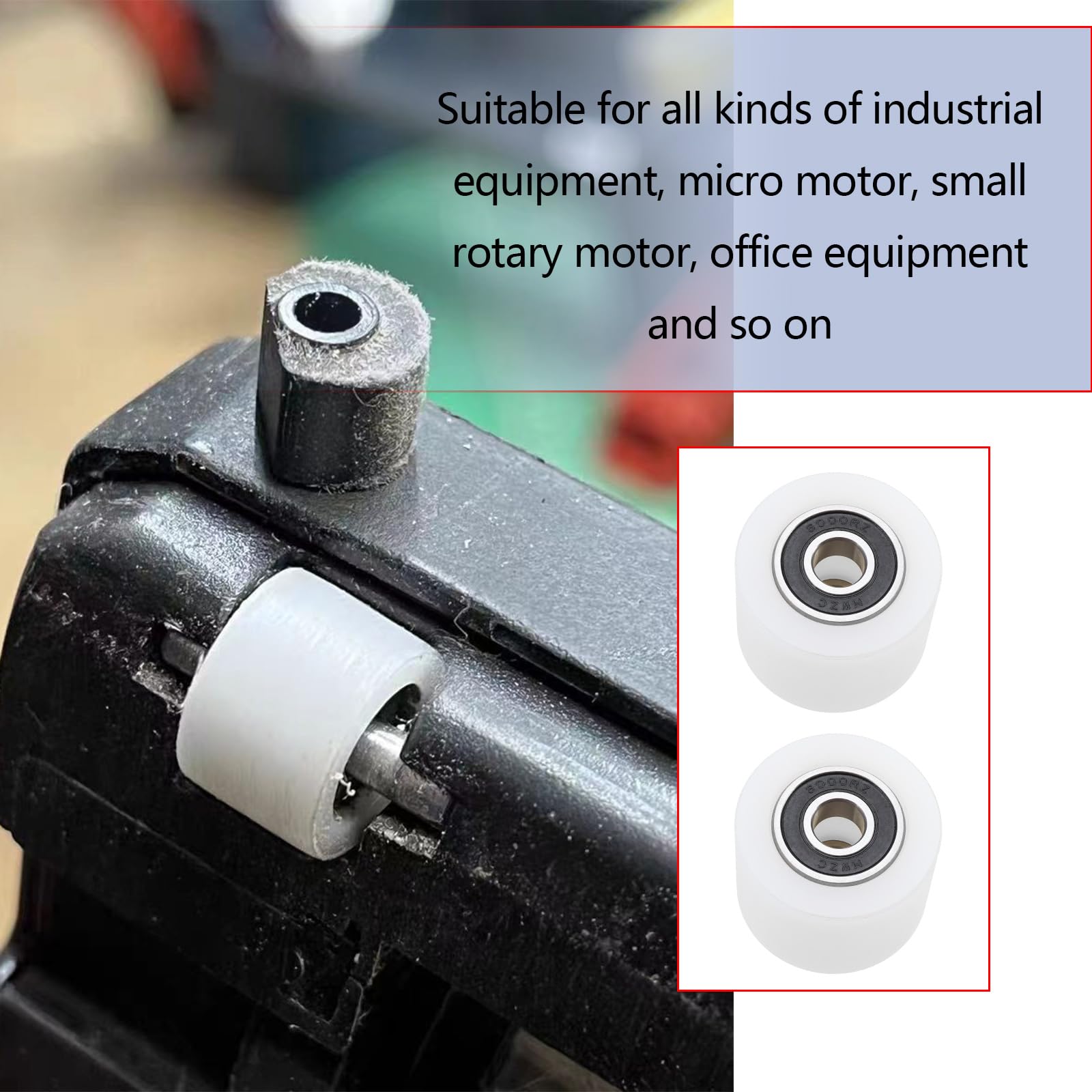 Create idea 2pcs 6000ZZ Bearings Nylon Plastic Sliding Pulley Rolling Bearing 40x30mm Bearing Mechanical Pulley for Conveyor Belts Sliding Doors Sliding Windows - Image 3