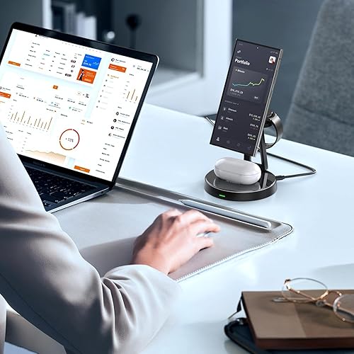 Miniatura 7 de Cargador inalámbrico para Samsung  Estación de carga 3 en 1 para Samsung Galaxy S25S24S23S22 y Watch 765Buds  Cargador MagSafe para iPhone