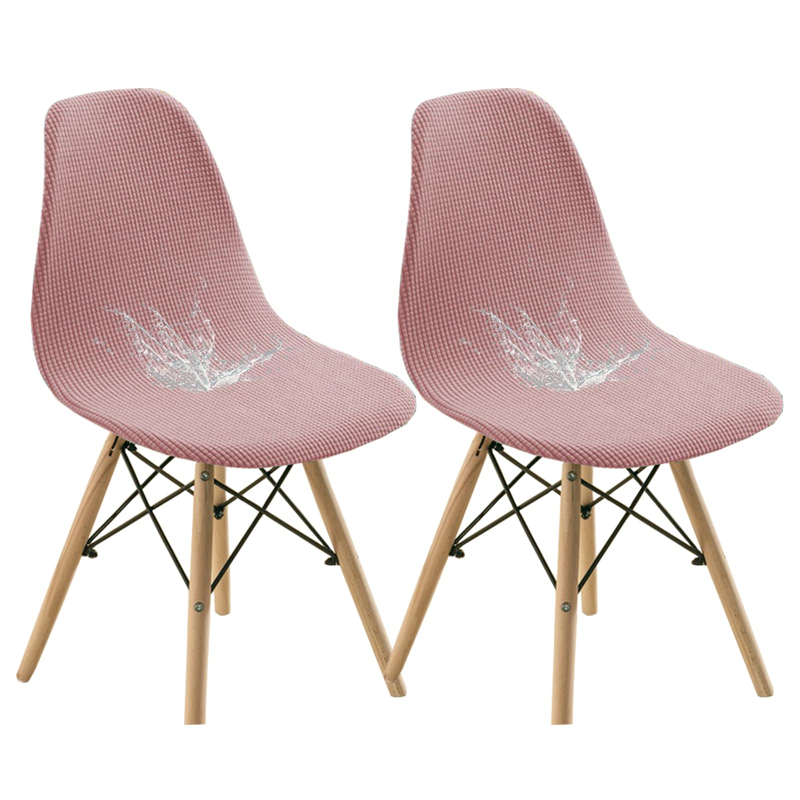 Bestenrose Pink Water Resistant Shell Dining Chair Cover Jacquard Stretch Armless Chair Slipcovers Removable Washable Seat Cover For Kitchen Banquet Home Hotel Side Chairs Slipcover (Set Of 2, )
