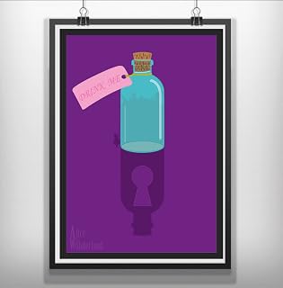Alice in wonderland minimal minimalist movie film print poster A5,A4,A3,A2,A1