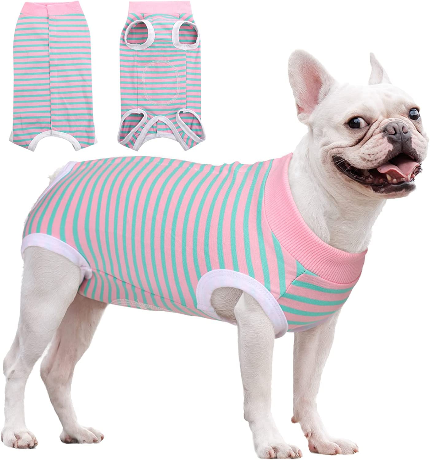 KUTKUT Small Dog Recovery Suit, Pet Cooling Surgical Cat Recovery Shirt After Surgery E-Collar & Cone Alternative Protection for Healing Wounds,Skin Disease,Anti Licking Bodysuit (Size:XL,Chest:53cm) (B0C152GP97) Amazon Price History, Amazon Price Tracker