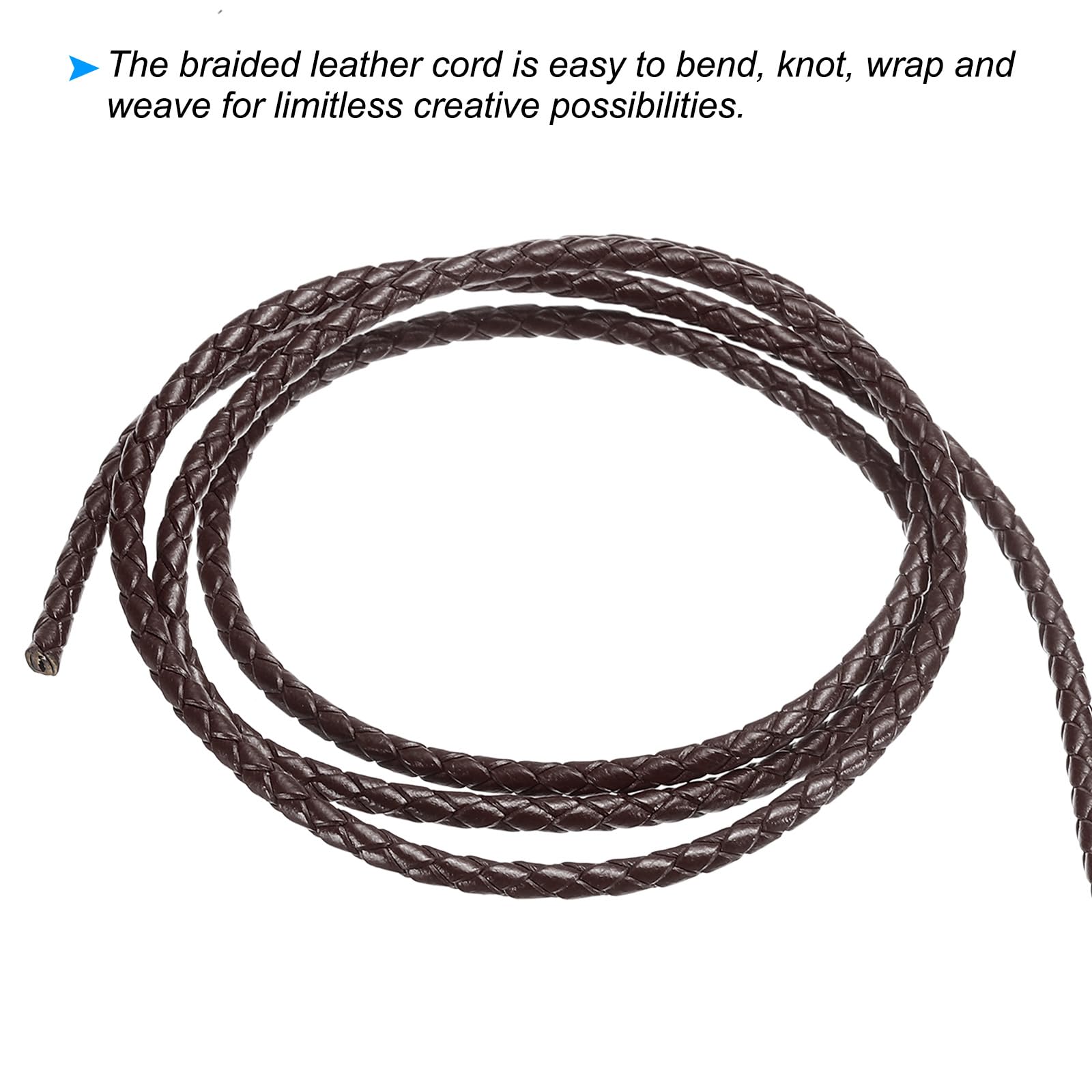 PATIKIL Round Braided Leather Cord - Image 4