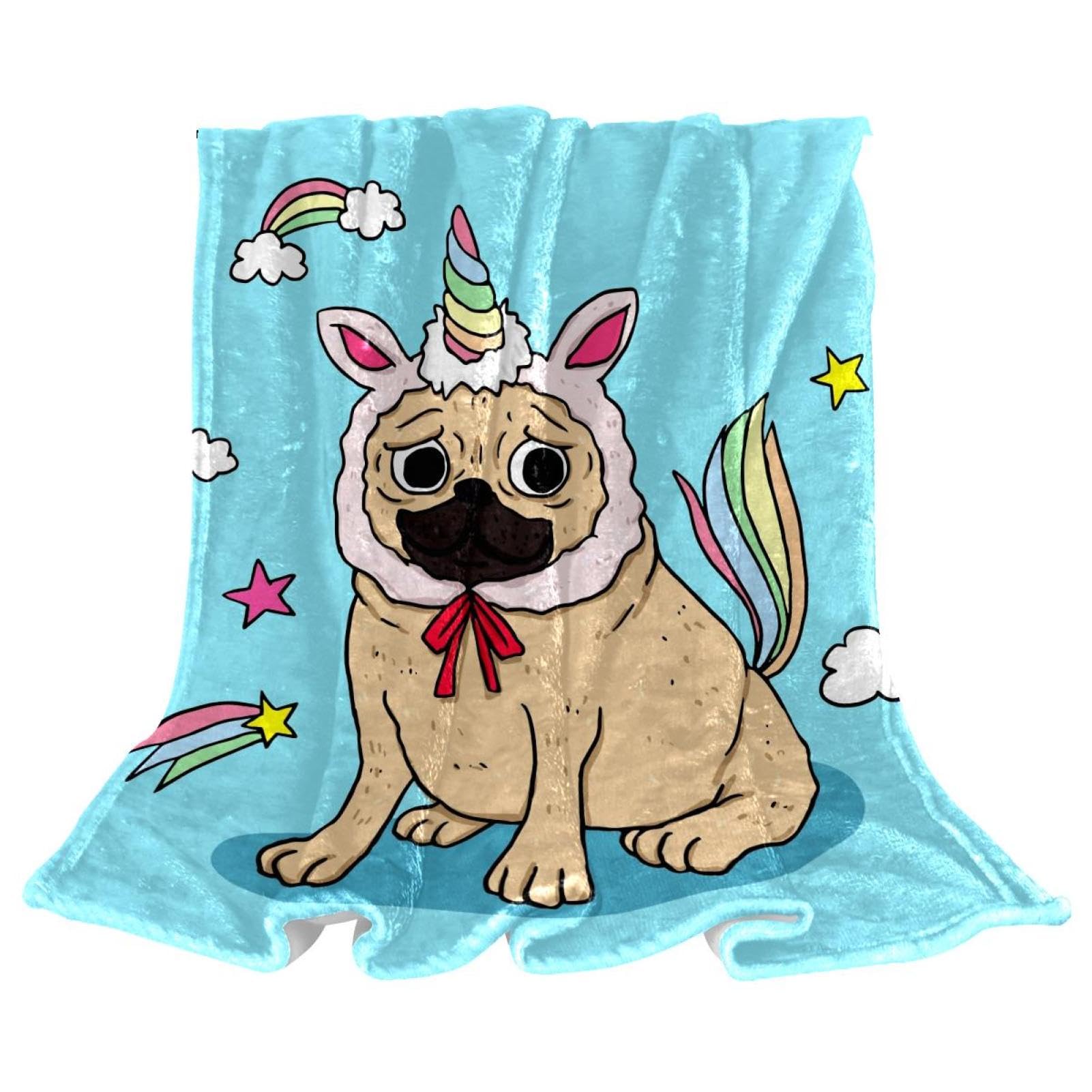 Couverture plaid chien licorne polaire douce couverture chaude pour lits canapés