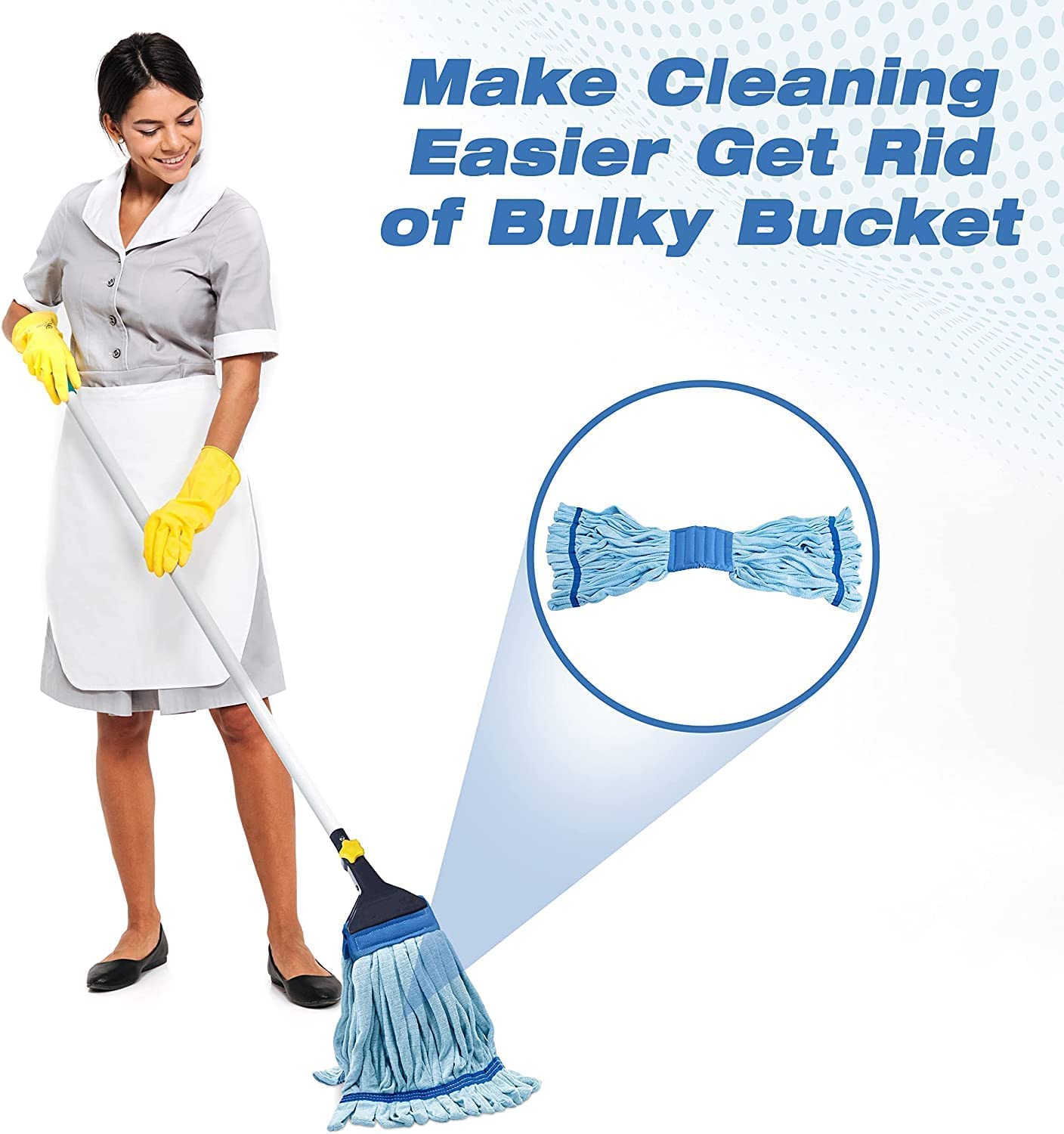 2 Pack Large Commercial Microfiber Tube Mops 400GSM - Heavy