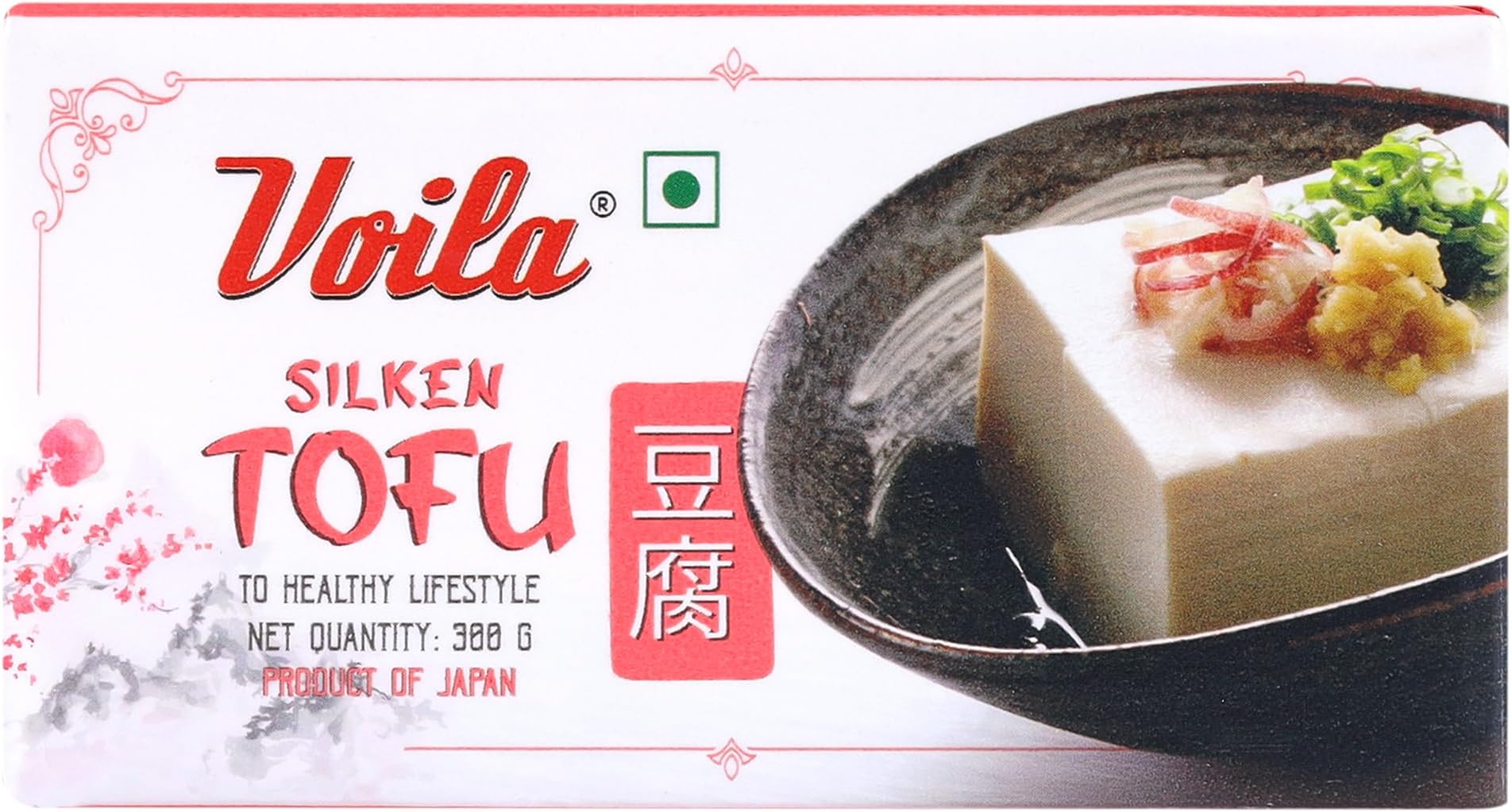 Voila Silken Tofu 300g | Low Fat Japanese Soya Paneer | Shelf Stable Tofu Snack | Ambient Storage | Ideal For Korean, Japanese, Chinese & Asian Cuisine