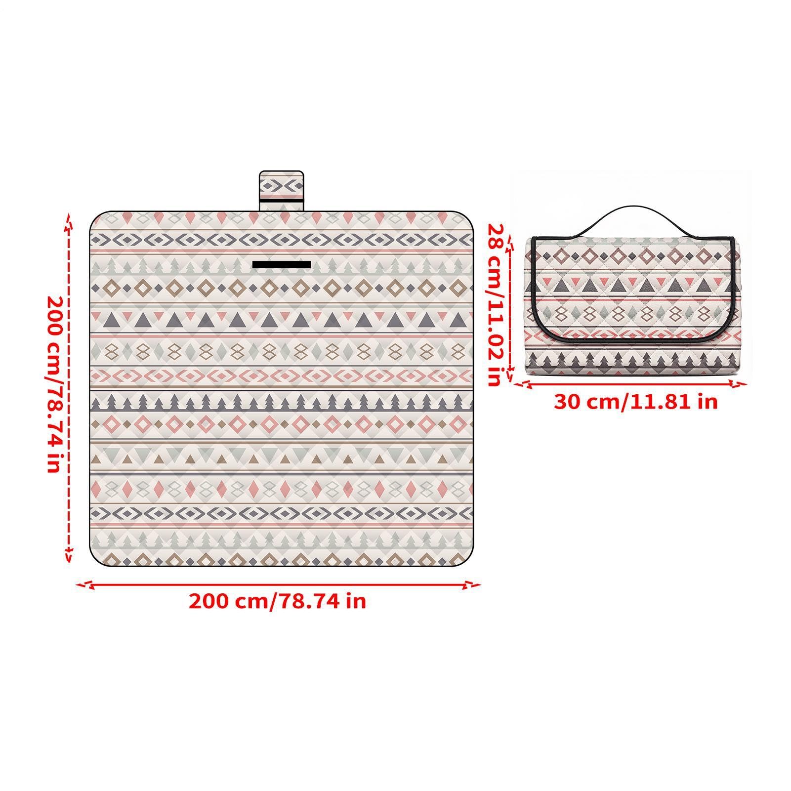 Coperta Da Picnic 200 x 200 cm Tappeto Impermeabile Pieghevole Antisabbia | Stuoia da Spiaggia a 3 per Outdoor, Campeggio, , Giardino, , , Prato, Patio, Festival