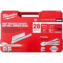 Milwaukee 45-22-9510 1/2" Drive 28-Piece Ratchet & Socket Set Metric