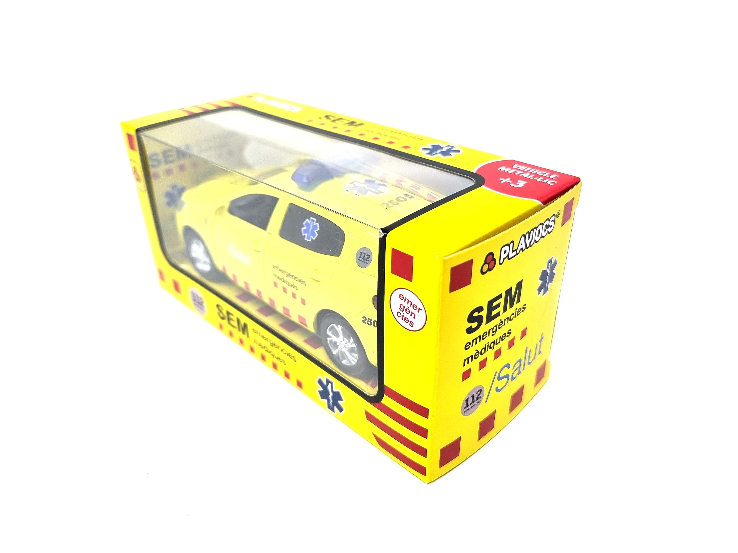 Vehículo PLAYJOCS GT-8121 Ambulancia – De Metal Y Plástico, Puertas Que Se Abren, Ideal Para Niños Y Coleccionistas