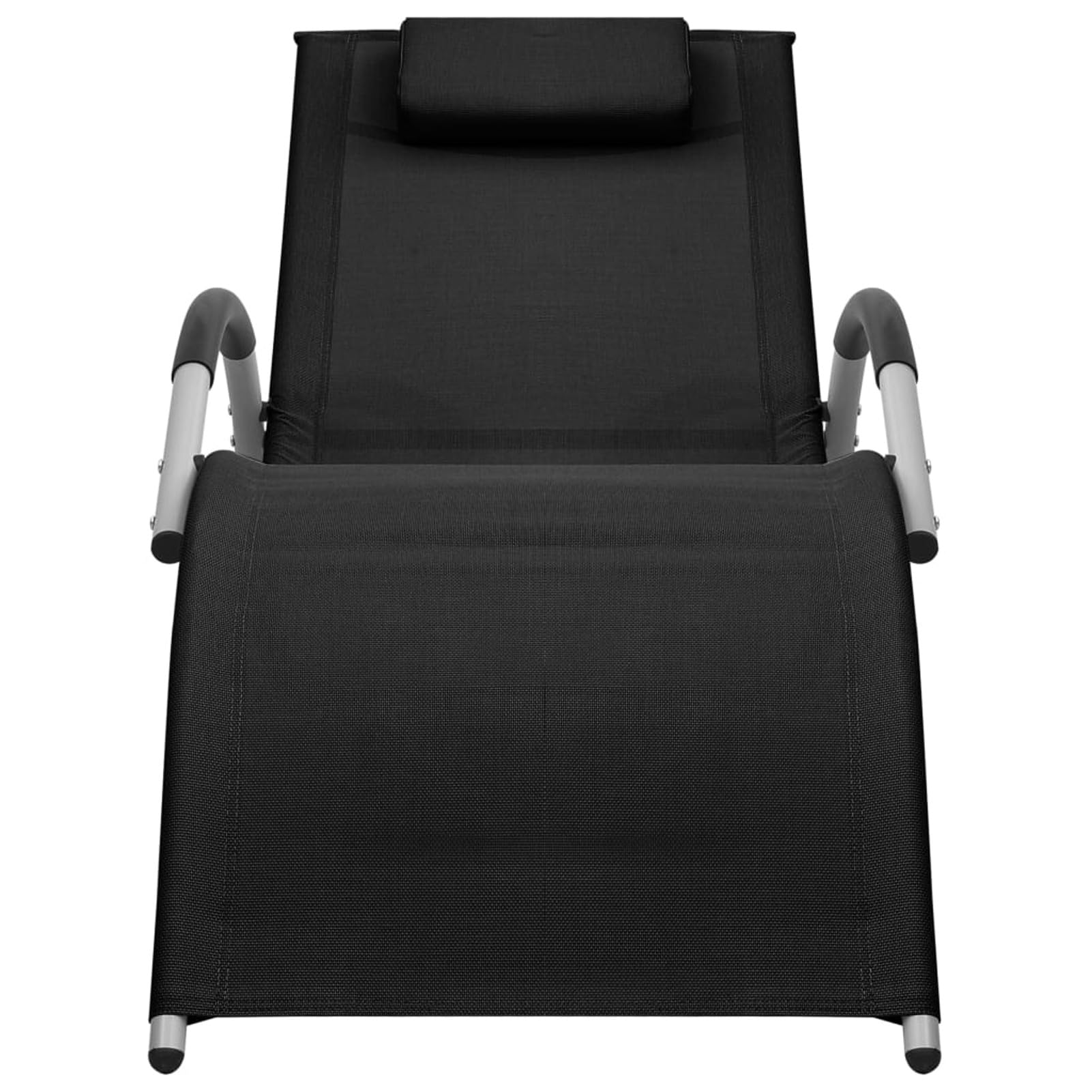 Homgoday Lettino Prendisole in Textilene Nero e Grigio, Lettini Prendisole, Divano Letto Mobili, Lettino da Piscina, Lettino Prendisole da Giardino Model310513