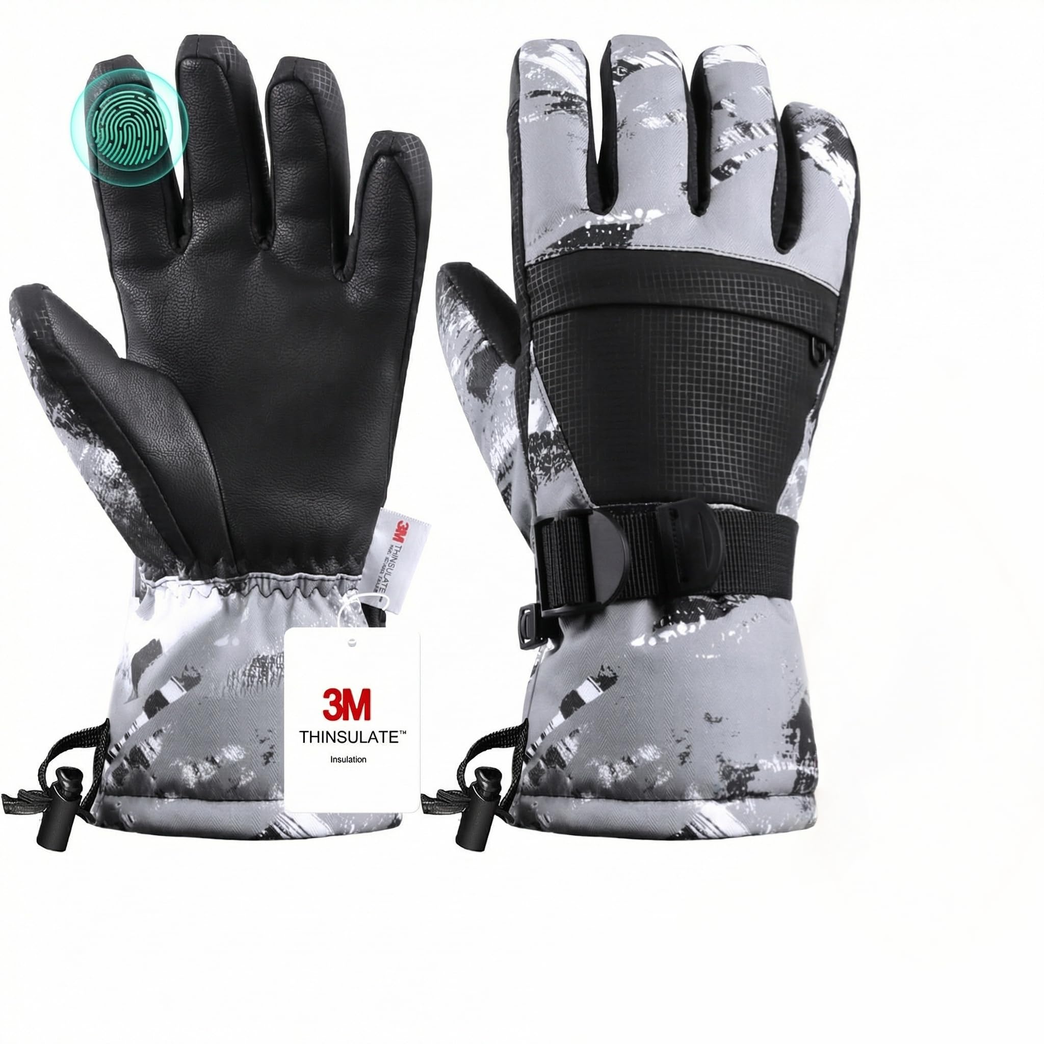 Guantes de esquí impermeables para nieve, adecuados para mujer, hombre y niños