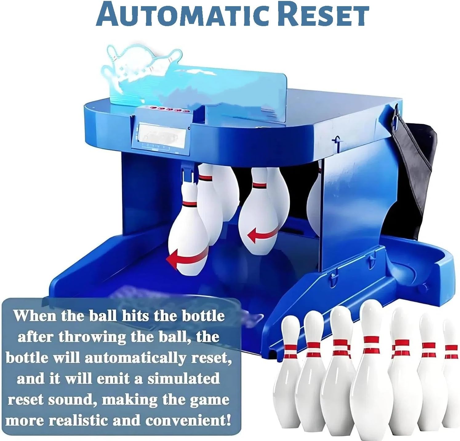 Electronic Bowling Alley Game Foldable,Indoor Bowling Ball Sports Game Console,Bowling Arcade Machine,with Automatic Reset, Lighting, Simulation Sound Effect, LED Electronic Scoreboard