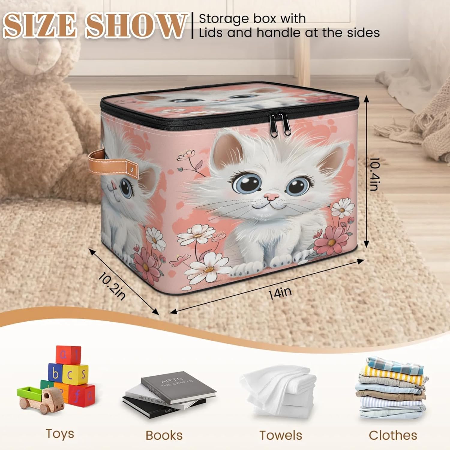 2-Pack Storage bins with lids - 26 quart organizer bins - Collapsible fabric storage bins with sturdy handles and double zipper tops - Versatile for home, toys, dorm rooms