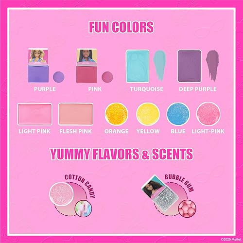 Miniatura 3 de Barbie Tackle Box - Juego de cosméticos para niños, incluye maquillaje de uñas, labios y ojos, juego de belleza seguro y no tóxico para mayores de 3