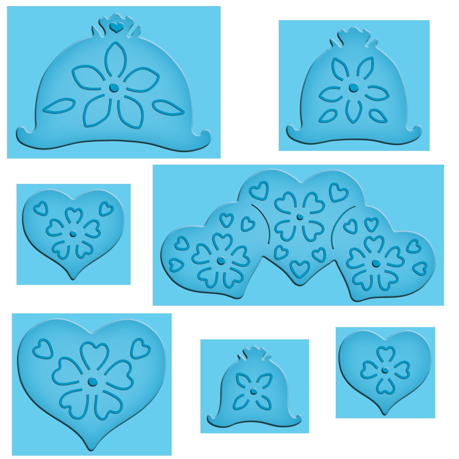 Matrice découpe Spellbinder cœurs fleurs pochoir scrapbooking carterie pop-up