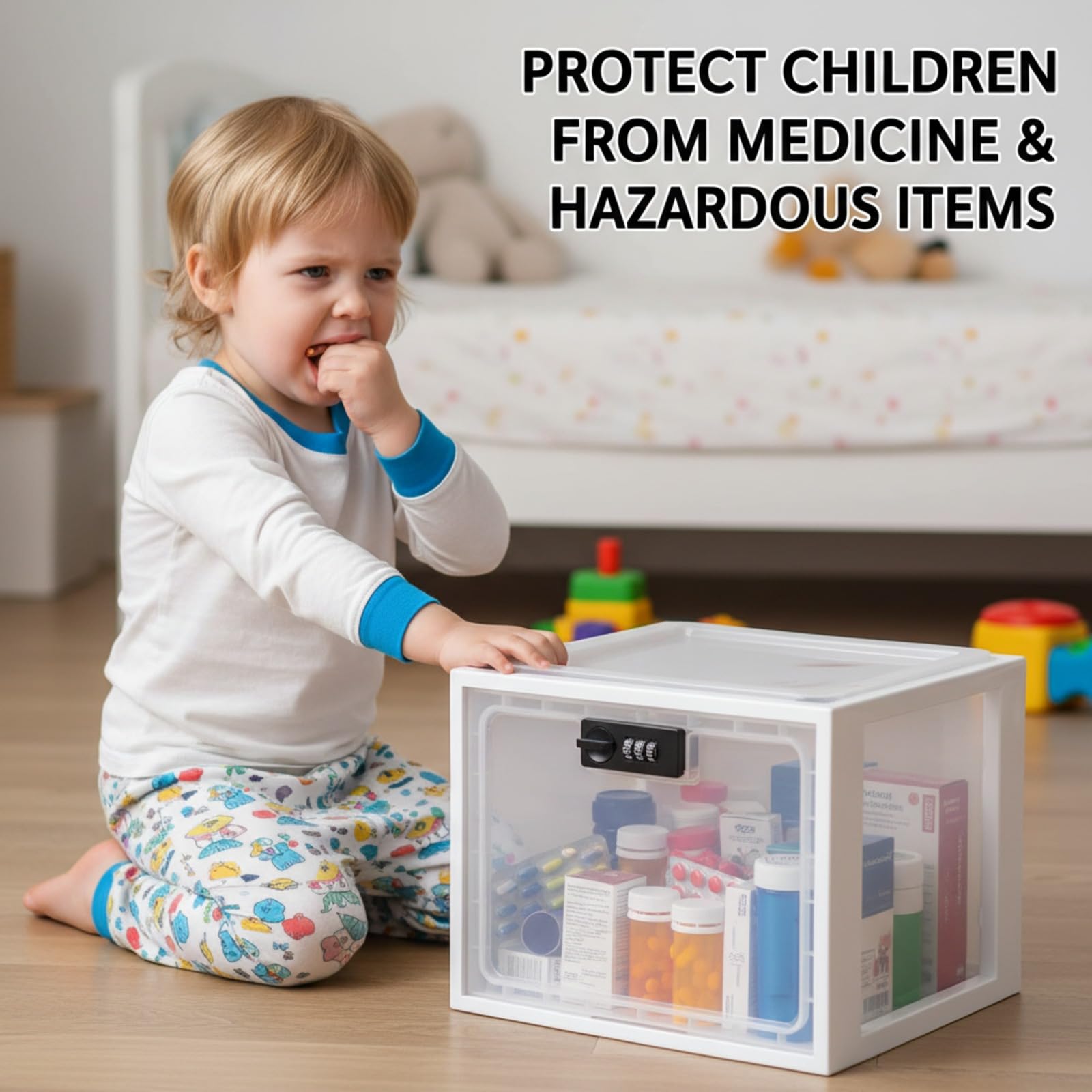 Amazon.com : Yalikop Large Medicine Lock Box for Safe Medication
