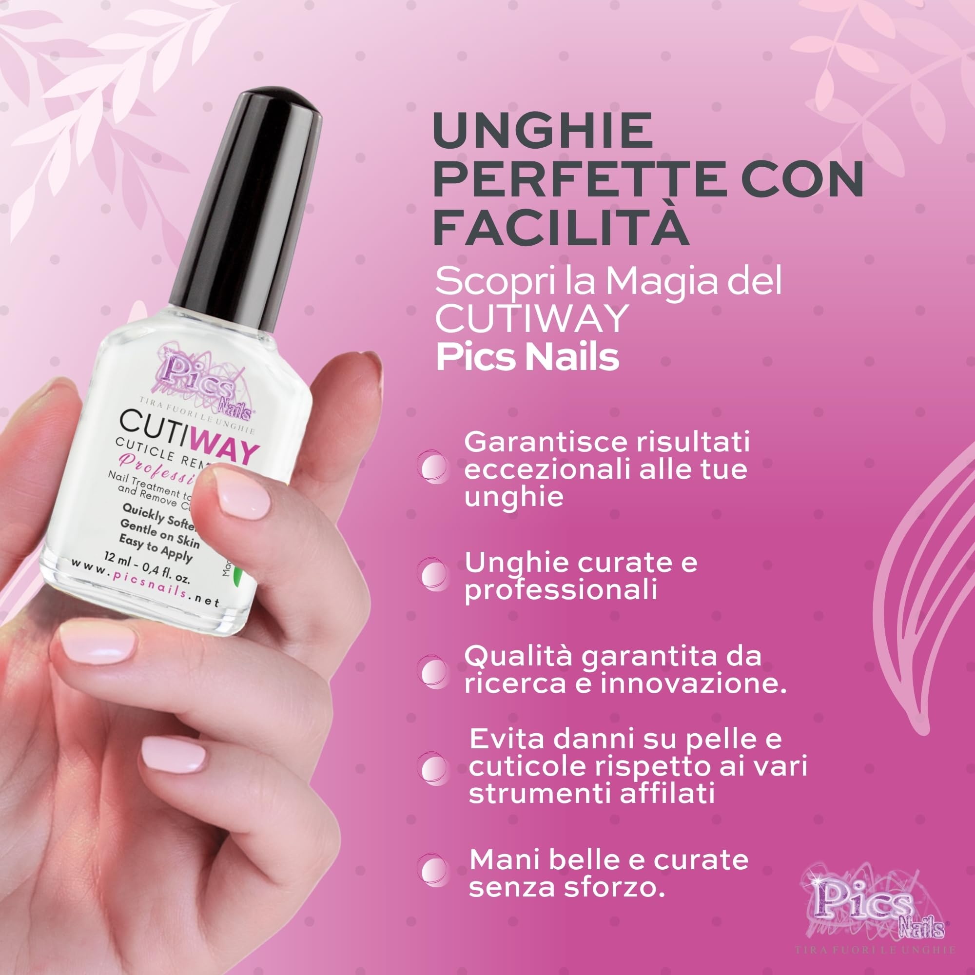 Rimuovi Cuticole Professionale 12 ml – Ammorbidisce e Rimuove Pellicine in 2-5 Minuti – Cuticle Remover Delicato e Profumato – Ideale per Manicure e Pedicure – Risultato Preciso e Unghie Curate