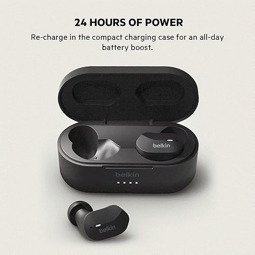 Miniatura 4 de Belkin SoundForm - Auriculares inalámbricos verdaderos, auriculares Bluetooth con micrófono, controles táctiles, IPX5 resistentes al sudor y a las