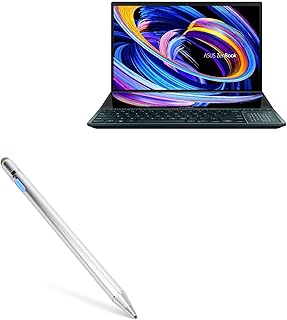 BoxWave Stylus Pen Compatible with ASUS ZenBook Pro Duo 15 (UX582) (Stylus Pen by BoxWave) - AccuPoint Active Stylus, Electronic Stylus with Ultra Fine Tip - Metallic Silver