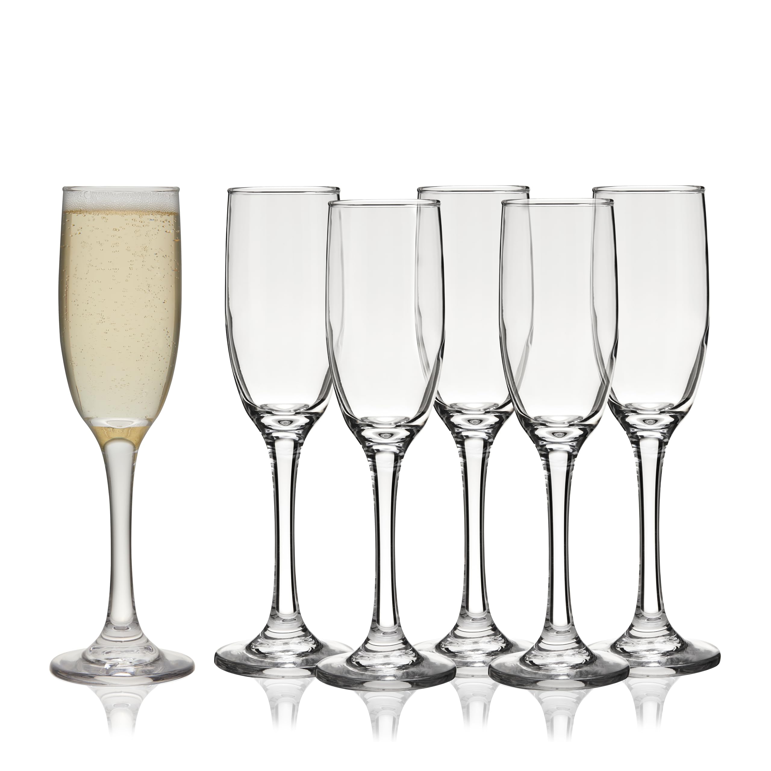 TRUE Stemmed Champagne Flutes, Elegant Clear Champagne Glasses Gift Set, Perfect for Prosecco, Sparkling Rose, Mocktails, Home Bar, Housewarming Party