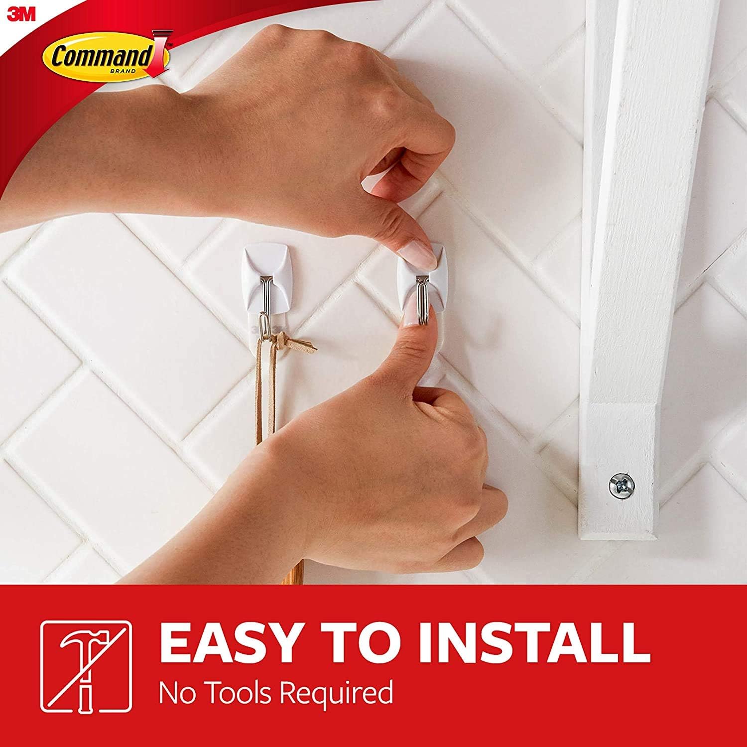 3M Claw Drywall Picture Hangers Holds 15 lb. & Command Wire Hooks, Small, 16-Hooks
