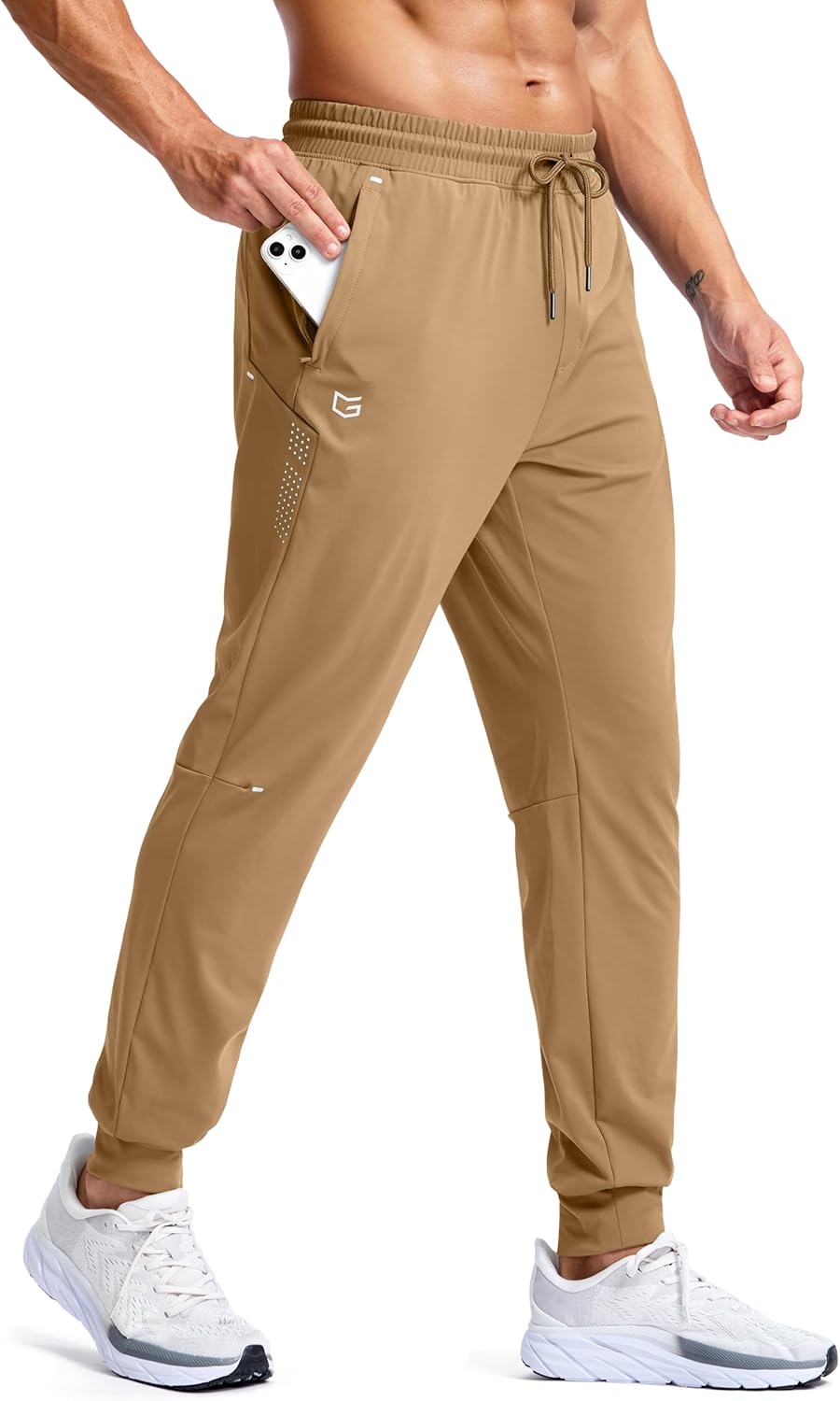 G Gradual Men's Joggers with Zipper Pockets Athletic Workout Gym Pants Stretch Running Track Jogging Sweatpants for Men