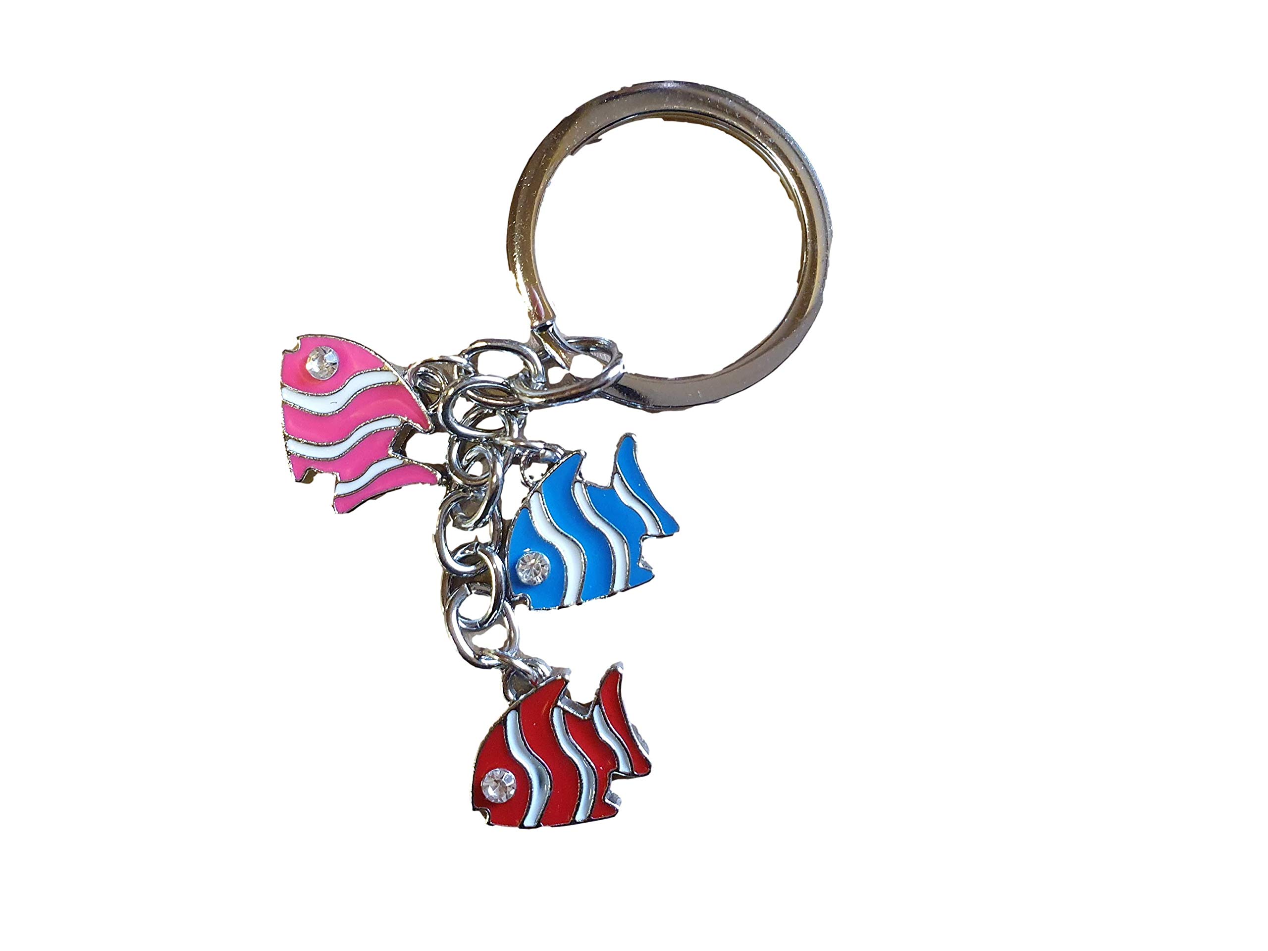 Fat-Catz-Copy-Catz Unisex Multi Diamonte Eye Colourful Tropical Fish Fishing Sea Life Keyring