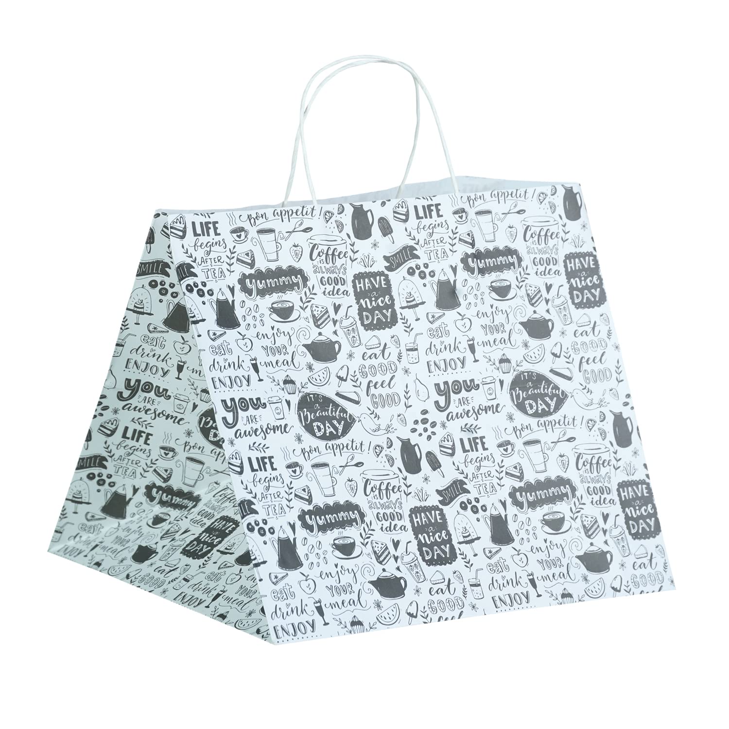 See full amazon price history chart for PaperPep Nice Day Print White Wide Bottom Paper Bag with Strength White Handle for Standard 1 Pound Cake Boxes 9"X8"X7.5" Pack of 50 Bags PaperPep Nice Day Print White Wide Bottom Paper Bag with Strength White Handle for Standard 1 Pound Cake Boxes 9"X8"X7.5" Pack of 50 Bags (B0BZJ5CQPS) Amazon Price History, Amazon Price Tracker