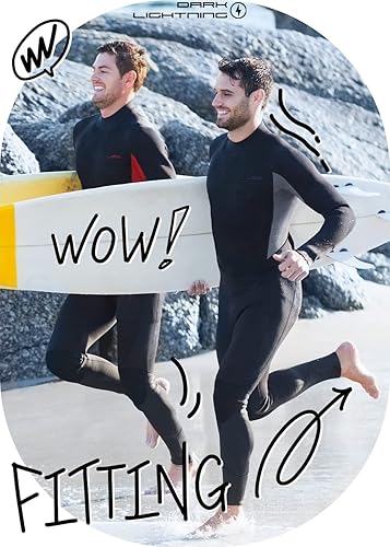 Vista 13 de Dark Lightning Trajes de neopreno para hombres y mujeres, traje húmedo para agua fría, 3/0.079 in para buceo, surf, esnórquel, kayak, deportes