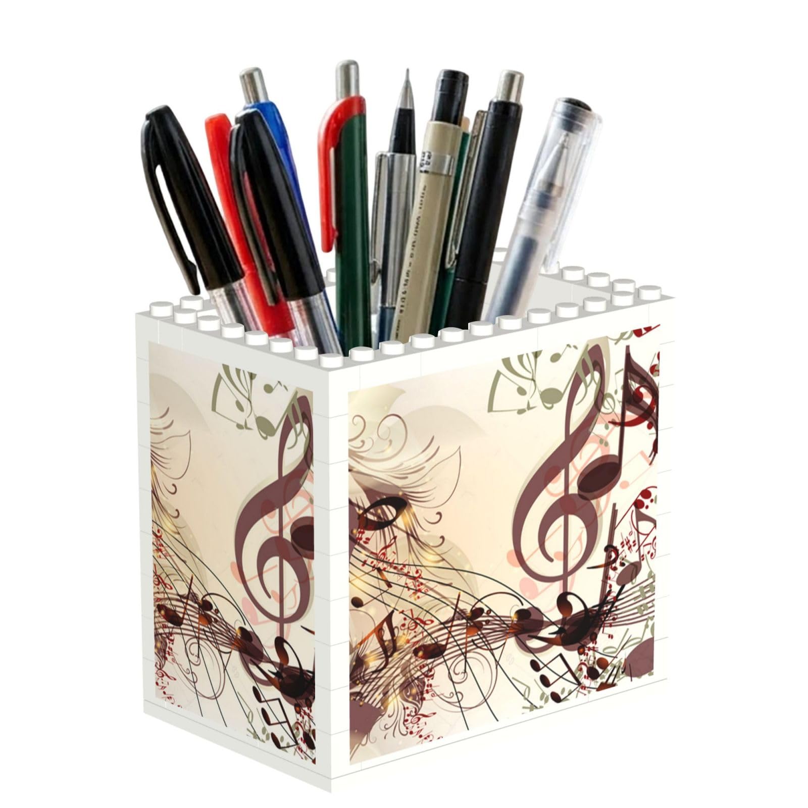 Poadnly Music Notes, Pen Pot Pencil Holder for Office Home School, Compact Desk Organiser for Office Stationery