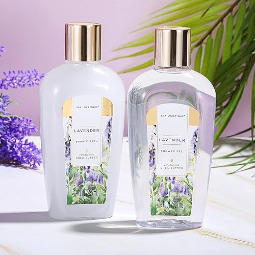 Miniatura 3 de Cesta de regalo de spa juego de regalo de spa Luxetique para mujer juego de baño perfumado de lavanda juego de spa relajante para el hogar con