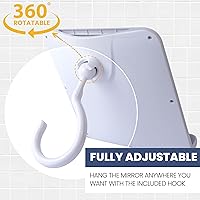 Vista 9 de MIRRORVANA Espejo de ducha portátil sin niebla para afeitarse con gancho colgable, soporte para maquinilla de afeitar y espejo de ducha colgante sin